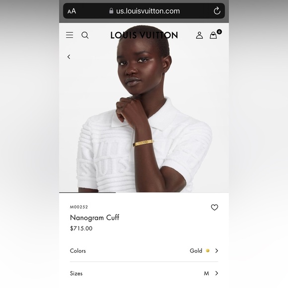 Authentic Louis Vuitton Nanogram Cuff LV Bracelet - Picture 7 of 15